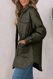 Snap Down Collared Winter Coat | Coats Daverri Fashions