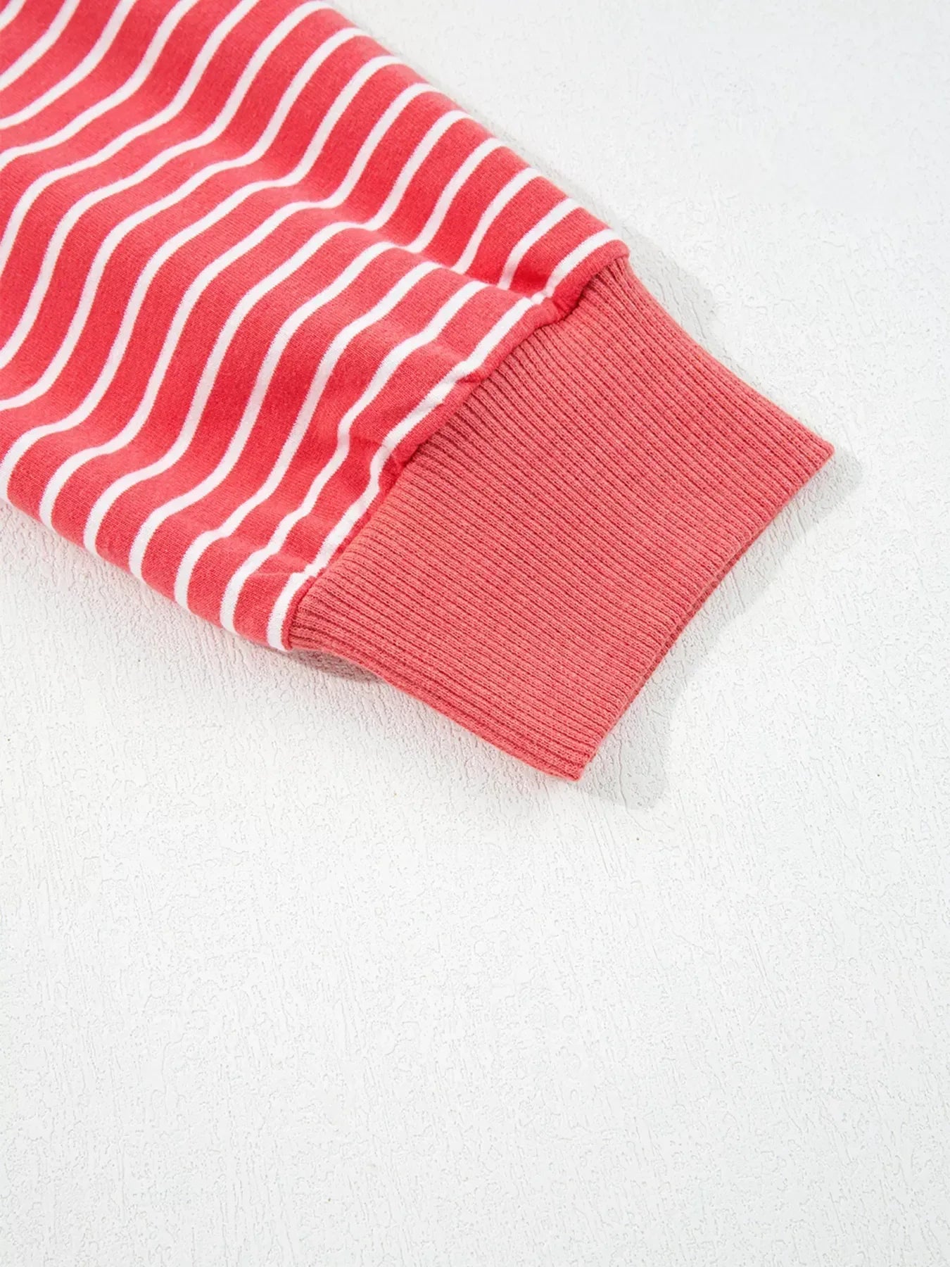 Striped Puff Sleeve Hoodie with Drawstring - DAVERRI FASHIONS