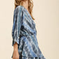 Umgee Tie Dye Ruffled Layered Dress with Elastic Waistband Mini Dresses