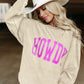 Full Size Howdy Round Neck Oversized Sweatshirt Plus Size - DAVERRI FASHIONS