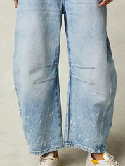 Wide Leg Relaxed Fit Barrel Jeans | Jeans Daverri Fashions