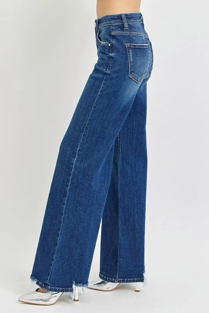 RISEN Full Size Mid Rise Wide Jeans Jeans