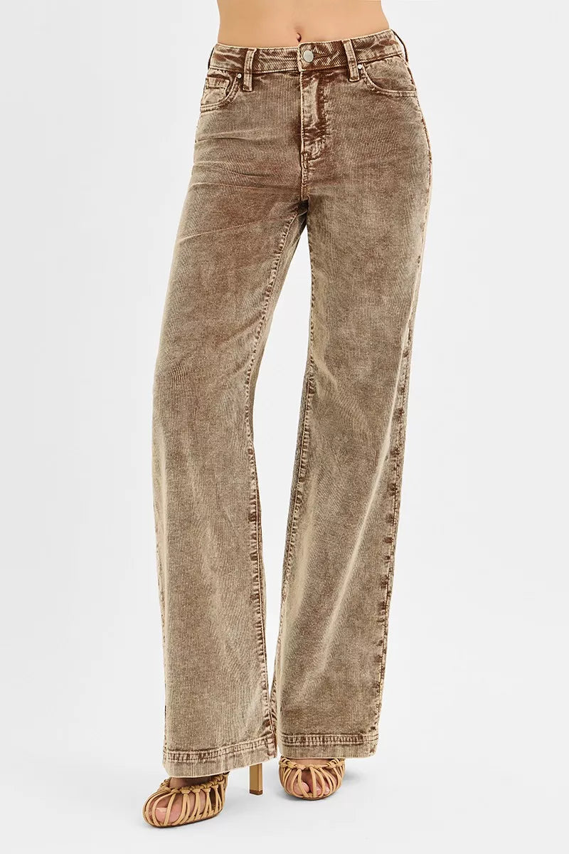 RISEN High Rise Wide Leg Corduroy Jeans | Jeans Daverri Fashions