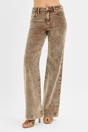 RISEN High Rise Wide Leg Corduroy Jeans | Jeans Daverri Fashions