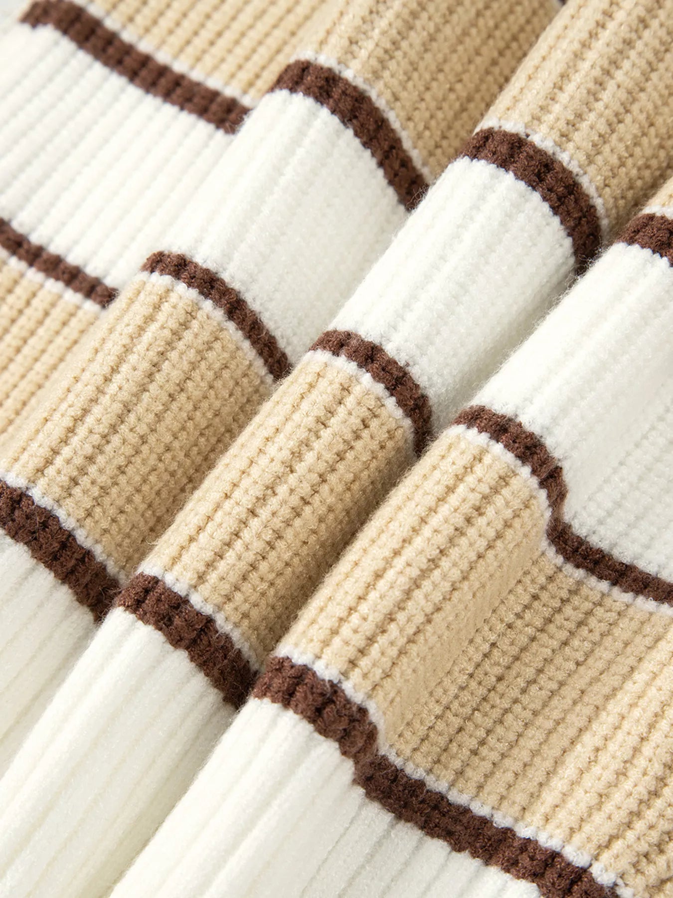 Stripe Half Zip Drop Shoulder Sweater | Sweaters Daverri Fashions