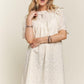 ADORA Ruffled Eyelet Round Neck Dress NATURAL
