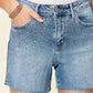 Judy Blue Full Size High Waist Rhinestone Decor Denim Shorts Shorts