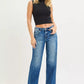 RISEN Full Size Slouchy Baggy Jeans Pocket Side Seam Detail Plus Size - DAVERRI FASHIONS