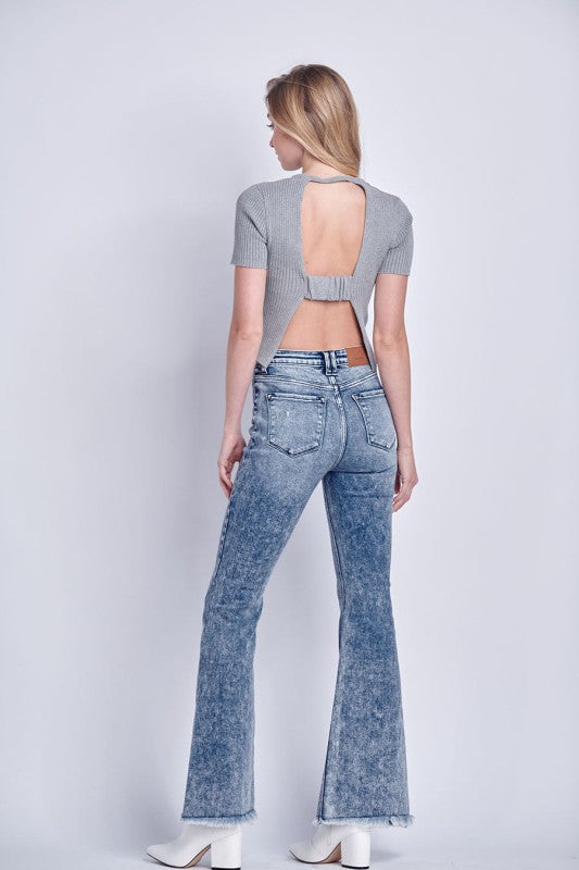 Artemis Vintage High Rise Stretch Flare Jeans | Jeans Daverri Fashions