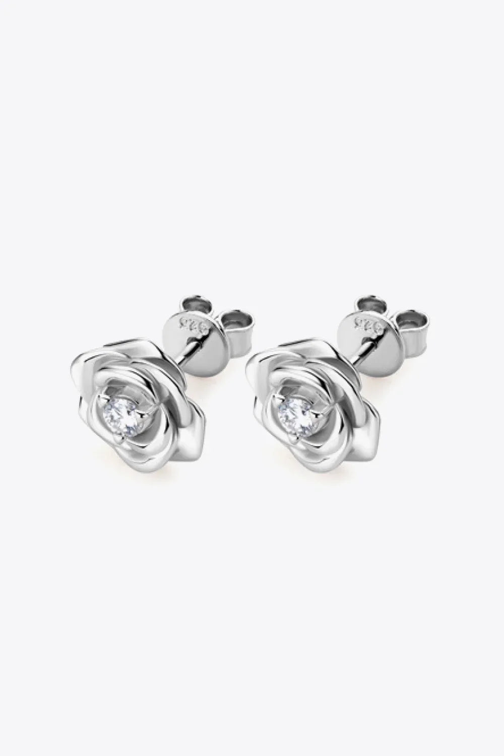 Adored Moissanite Flower 925 Sterling Silver Earrings - DAVERRI FASHIONS