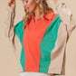 BiBi Colorblock Exposed Seam French Terry Sweatshirt - DAVERRI FASHIONS