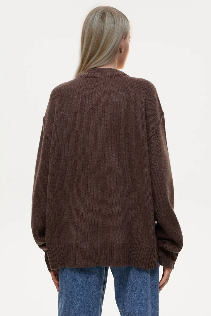 Basic Bae Round Neck Dropped Shoulder Sweater Sweaters