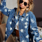 BiBi Washed Tie Dye Denim Jacket - DAVERRI FASHIONS