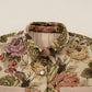 Floral Waffle Knit Patchwork Chest Pockets Buttoned Jacket - DAVERRI FASHIONS