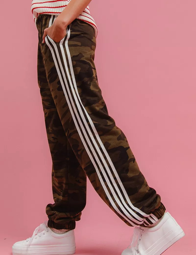 BiBi Side Lines Camouflage Track Pants | Daverri Fashions