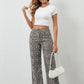 Leopard Print Wide Leg Jeans - DAVERRI FASHIONS