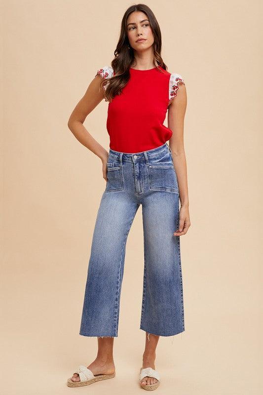 Annie Wear High Rise Wide Leg Jeans - DAVERRI FASHIONS