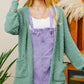 Zenana Long Sleeve Popcorn Sweater Cardigan with Pockets ASH JADE Cardigans