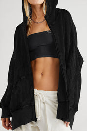 Zip-Up Long Sleeve Jacket | Jackets Daverri Fashions