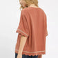 Umgee Linen Blend Scallop Trim Top - DAVERRI FASHIONS