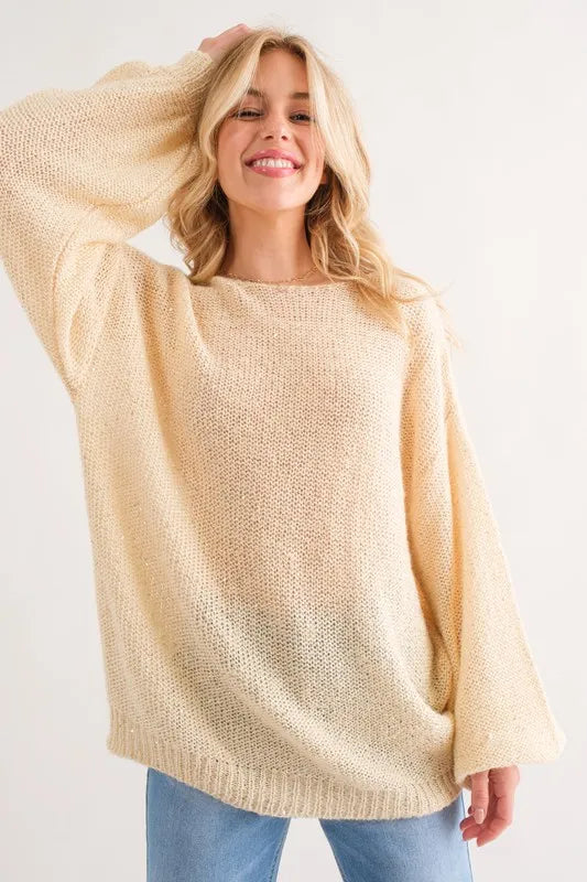 CREAM And The Why Sequined Light Weight Pullover Sweater | Sweaters Daverri Fashions