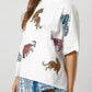 Sequin Tiger Round Neck T-Shirt - DAVERRI FASHIONS