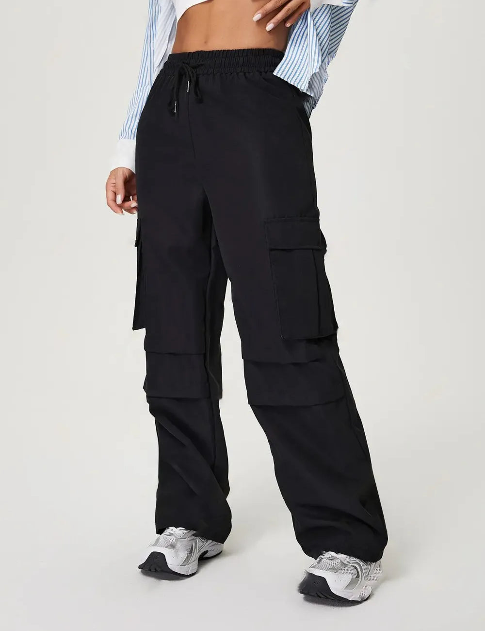 Drawstring Wide Leg Pants | Pants Daverri Fashions