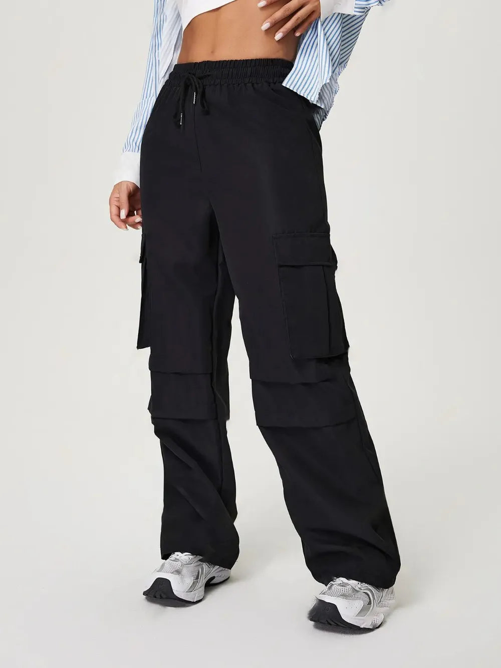 Drawstring Wide Leg Pants | Pants Daverri Fashions