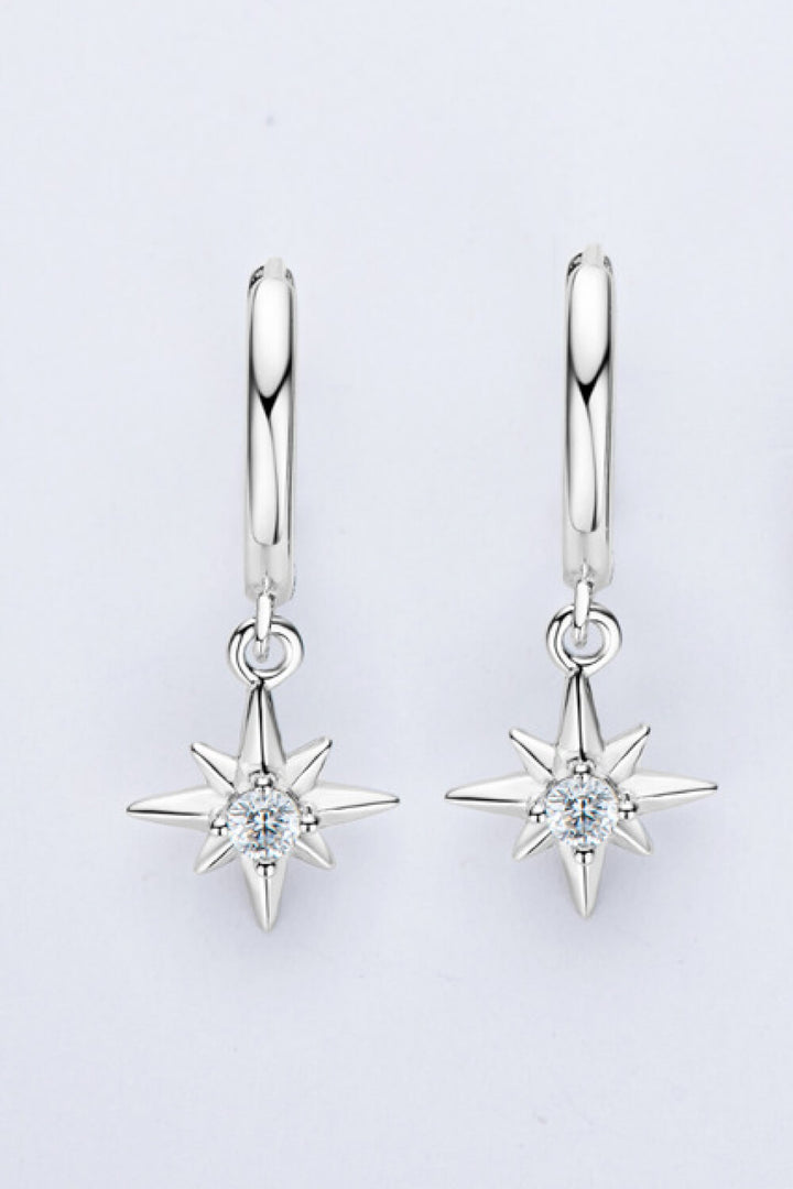 Moissanite Star Drop Earrings | Earrings Daverri Fashions