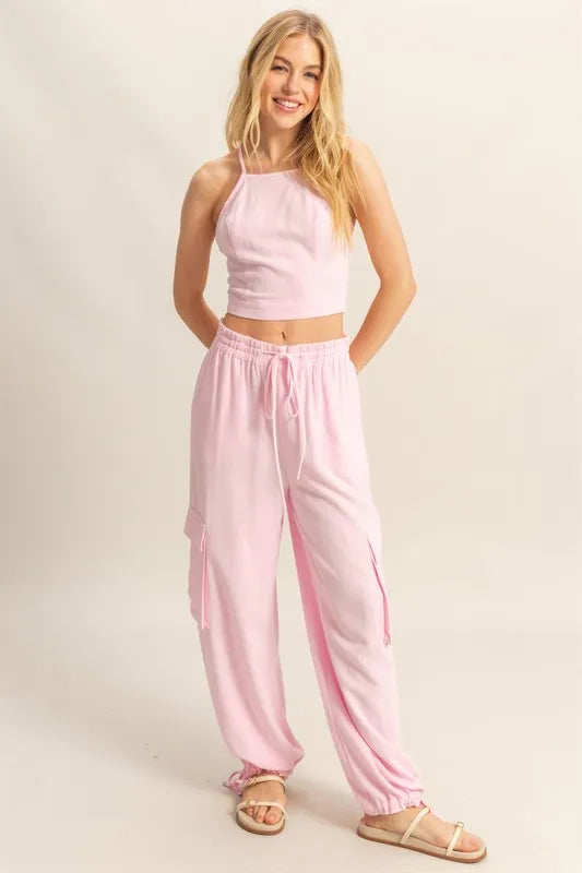 HYFVE Crop Top and Cargo Pants Set | Outfit Sets Daverri Fashions