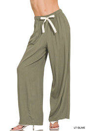 Zenana Linen Drawstring Pants | Pants Daverri Fashions