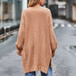 Cozy camel-colored long sleeve waffle-knit cardigan with textured weave