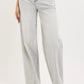 Light gray high-waist RISEN Slouchy Baggy Jeans with rolled cuffs
