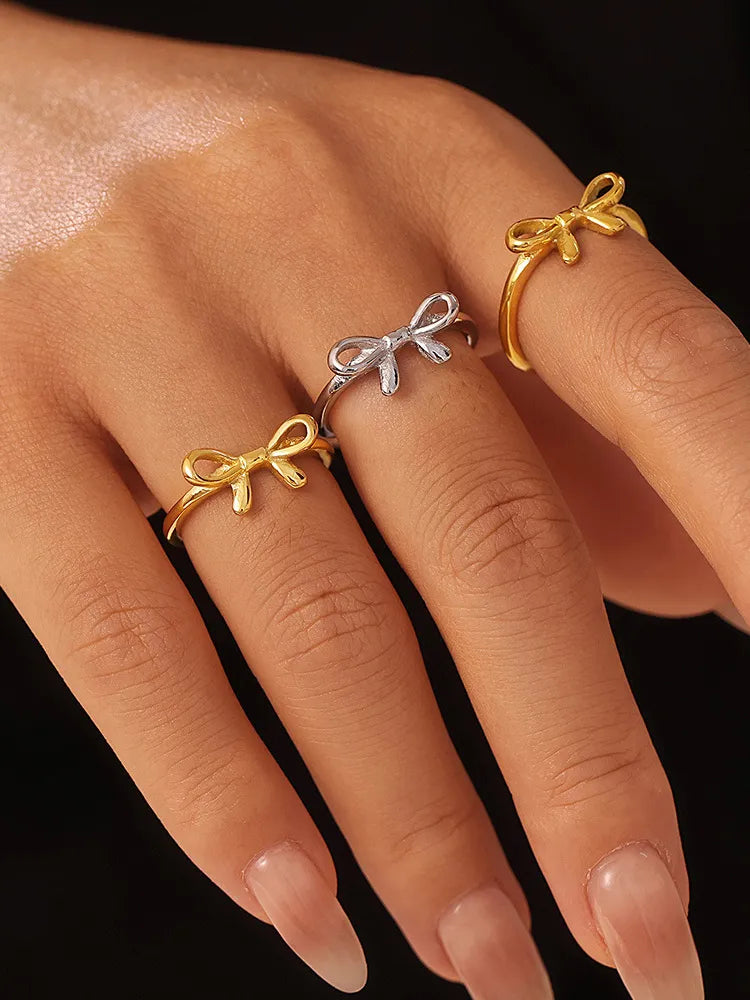 Stainless Steel Bow Ring | Rings Daverri Fashions