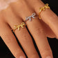 Stainless Steel Bow Ring - DAVERRI FASHIONS