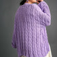 Umgee Full Size Cable Knit Open Front Long Sleeve Cardigan - DAVERRI FASHIONS