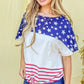 And The Why American Flag Print Tie Knot Front Casual Top - DAVERRI FASHIONS