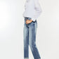 Kancan High Rise Cuffed Straight Jeans - DAVERRI FASHIONS