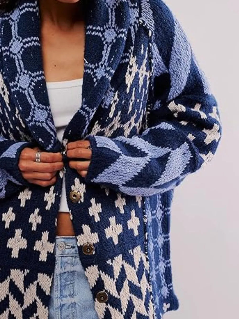 Collared Neck Long Sleeve Cardigan | Cardigans Daverri Fashions