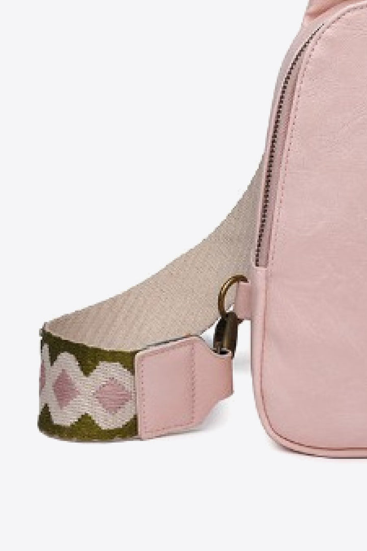 Abstract Pattern Adjustable Strap Vegan Leather Sling Bag | Cross Body Bags Daverri Fashions