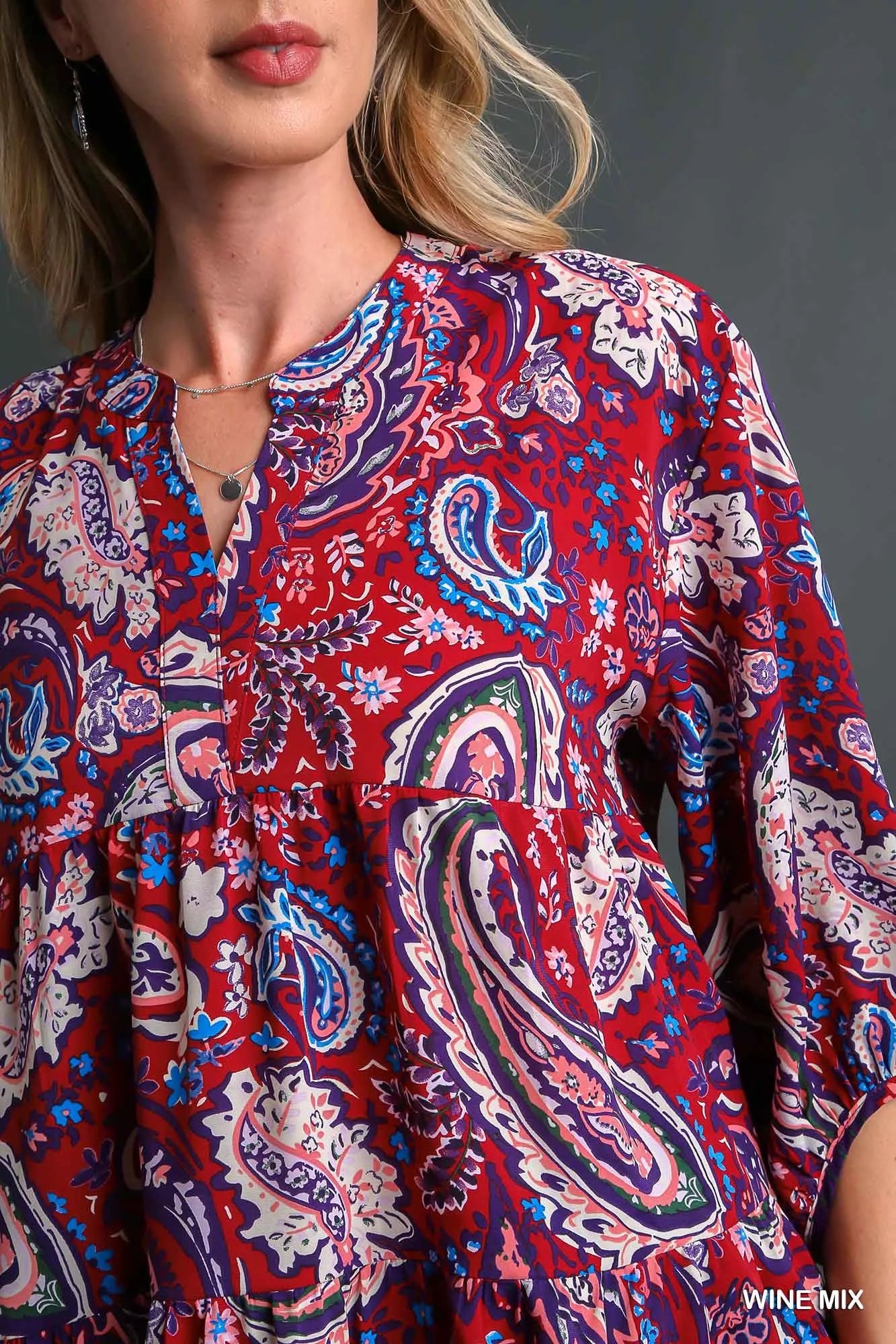 Umgee Mix Paisley Boho Tunic Blouse | Blouses Daverri Fashions