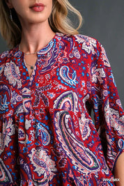 Umgee Mix Paisley Boho Tunic Blouse | Blouses Daverri Fashions