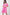 VERY J Texture V-Neck Ruffled Tiered Dress Pink M Midi Dresses