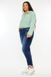 Kancan Full Size High Rise Frayed Ankle Skinny Jeans | Daverri Fashions