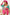 BiBi Color Block Ponpon Sweater Cardigan Turquoise Pink Cardigans