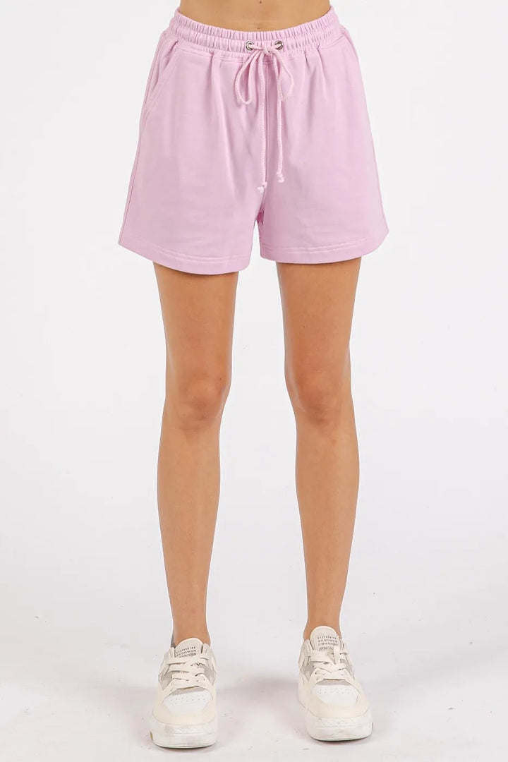 Mittoshop French Terry Crew Neck Top and Shorts Set Outfit Sets