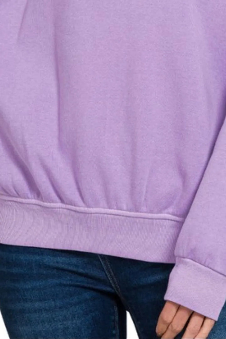Zenana Soft Fleece Pigment Dye Round-neck Sweatshirts Sweatshirts