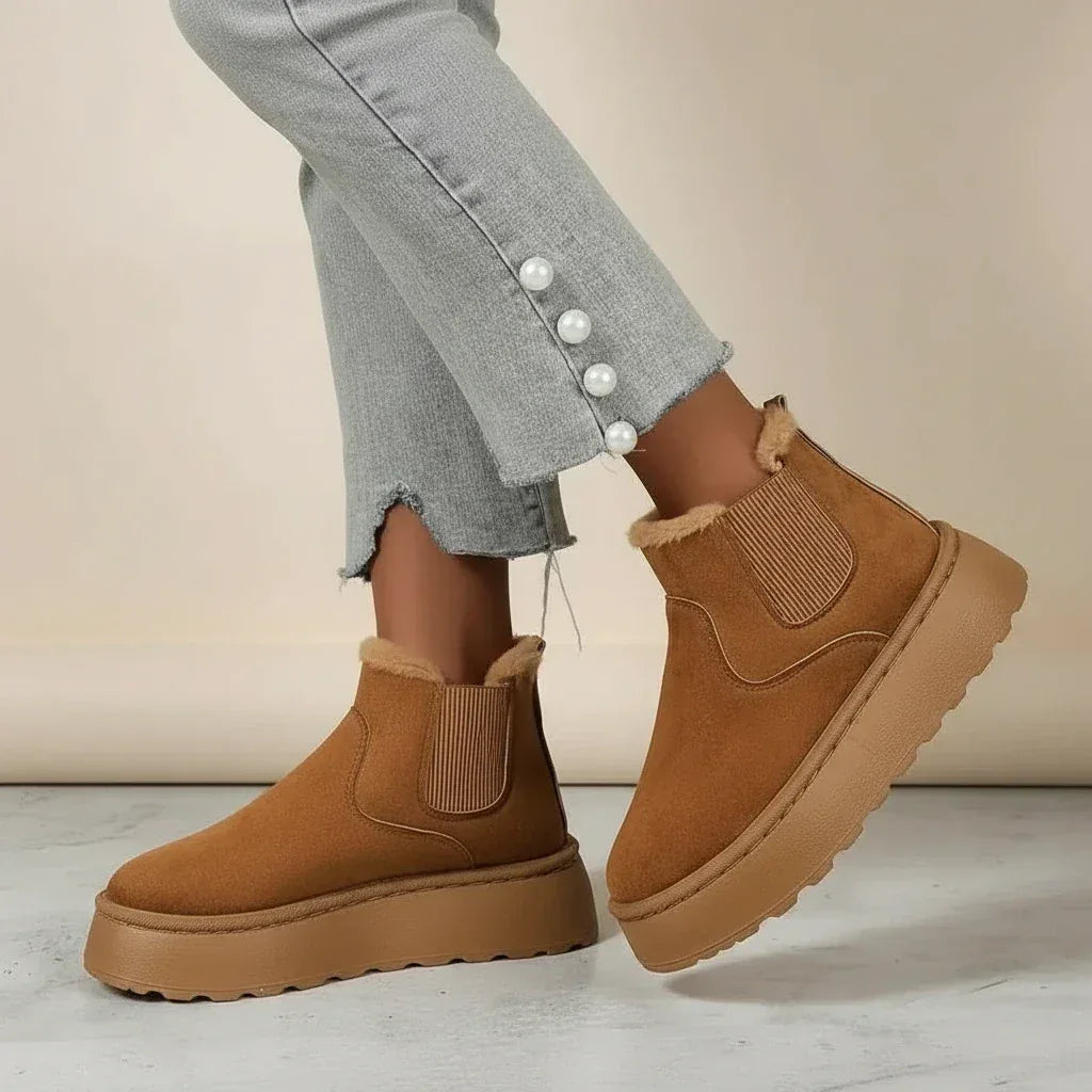 Round Toe Platform Ankle Boots - DAVERRI FASHIONS