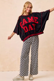 BiBi Gameday Theme Checkered Printed Pants | Daverri Fashions