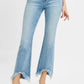 RISEN Full Size High Rise Crop Bootcut Fray Hem Jeans Plus Size